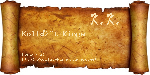 Kollát Kinga névjegykártya